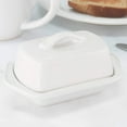 thumbnail image 2 of Ceramic Mini Butter Dish, Set of 4, 5 inch, White, 2 of 7