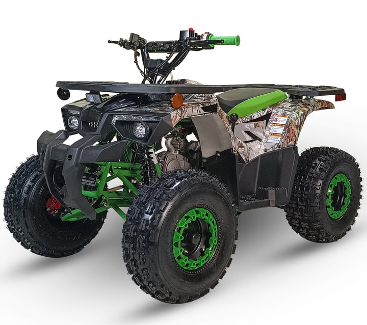 HHH Brand New 125cc ATV with Automatic Transmission w/Reverse, LED Headlights, Electric Start, Big 19"/18" Tires-Tree Camo