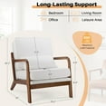 thumbnail image 4 of Accent Chair, Mid Century Modern Chair with Pillow, Upholstered Lounge Arm Chairs, Linen Fabric Comfy Reading Chair with Wood Frame, Side Chair, Beige White, 4 of 8