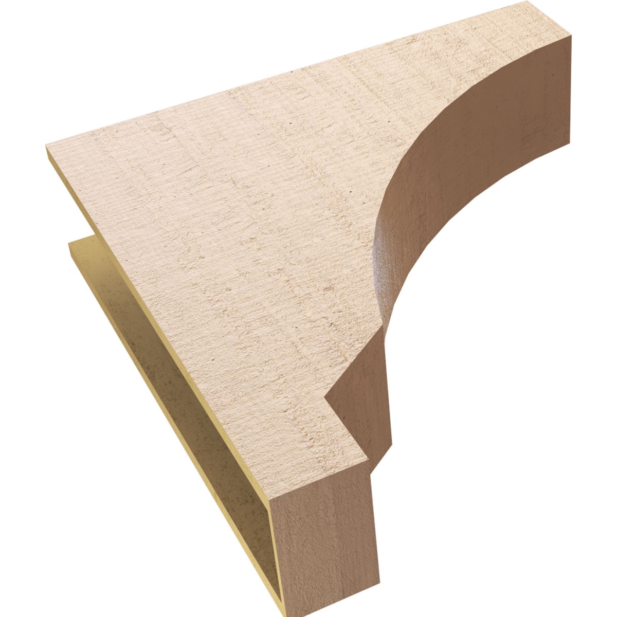 8"W x 32"D x 32"H Thin Moab Rough Cedar Woodgrain TimberThane Corbel, Primed Tan