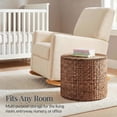 thumbnail image 6 of Best Choice Products Large Round Storage Ottoman W/ Lid, Handwoven Water Hyacinth Footstool - Chestnut, 6 of 9