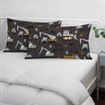 thumbnail image 3 of Cartoon Tractor Pillow Covers, Linen Long Throw Pillow Case, Cute Grey Digger Shovel Truck Car Black Holiday Pillow Protector Decorative Cushion Cover for Living Room/Bedroom 24" x 36", 3 of 8