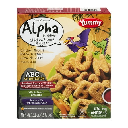 Yummy Alpha Buddies Chicken Breast Patty Fritters with Rib Meat, 25.2 OZ