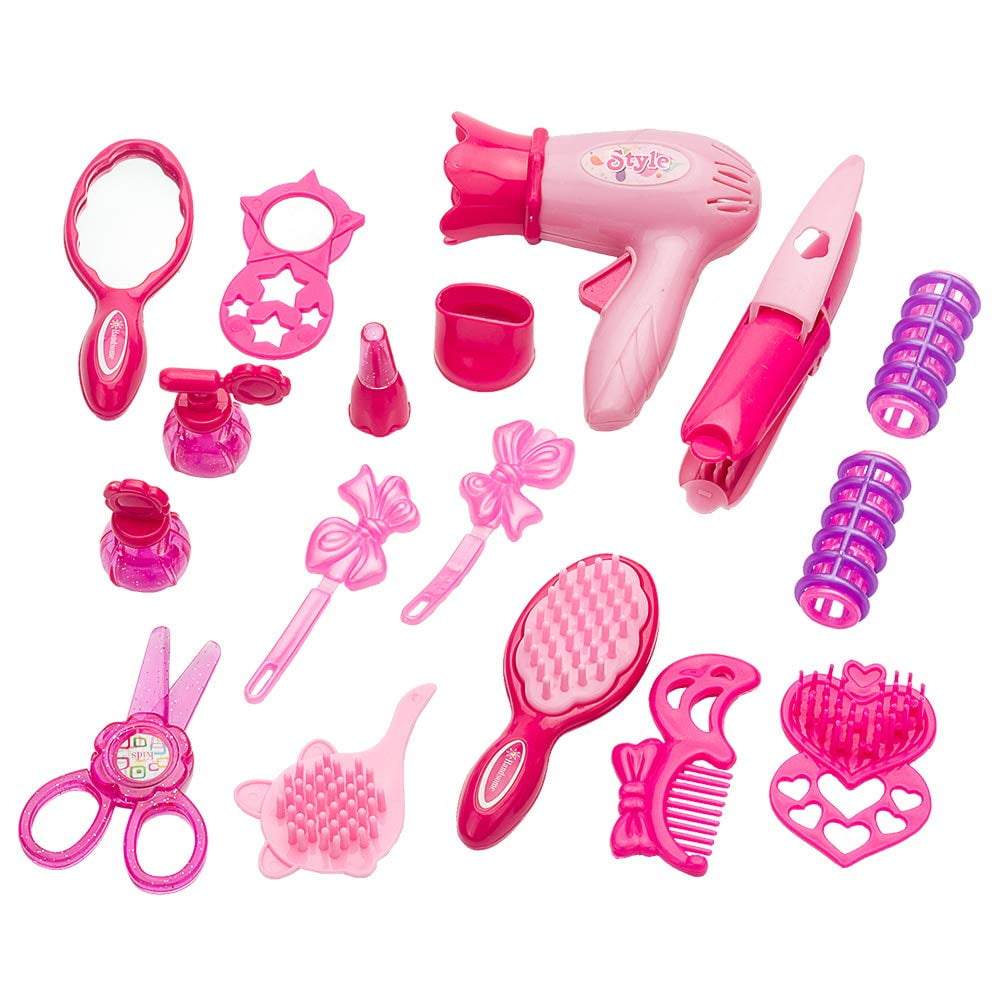 NEW 18 PCS Beauty Salon Pretend Play  Toy Fashion Hair Styling Tools Makeup Toy 