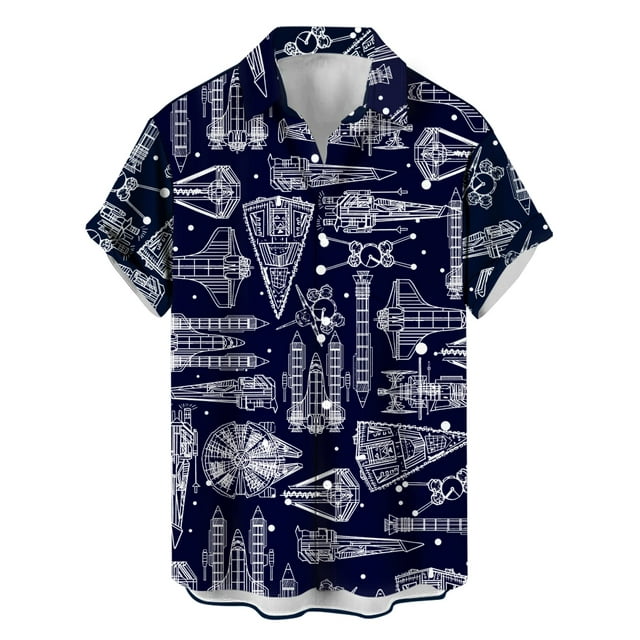 Camisa de bolos Wihnsinop para hombre, dibujo a máquina aeroespacial