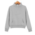 thumbnail image 6 of XIMIN Boys and Girls Preppy Sweatsuit Set, 2 Piece Outfit with Mock Neck Zip Up Top and Joggers, Fall Winter Athletic Wear (Grey, 11-12 Years), 6 of 8