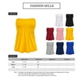thumbnail image 2 of Women's Solid Casual Sexy Off Shoulder Tube Top Pleated Sleeveless Babydoll Shirts, 2 of 5