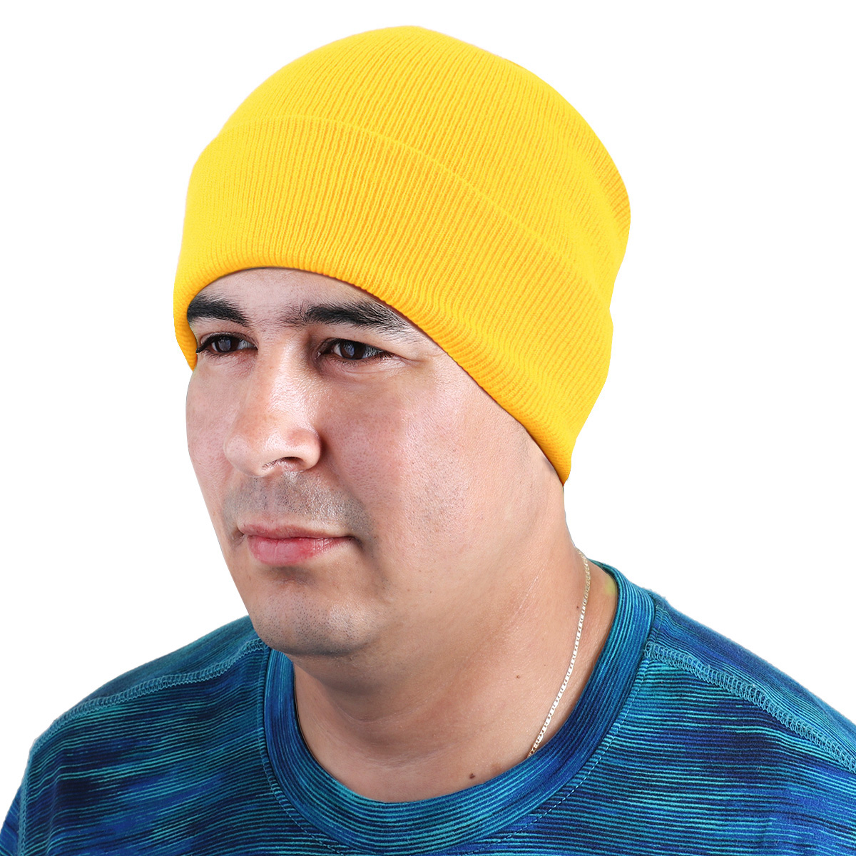 Falari Knitted Skully Beanie Hat Yellow photo 4