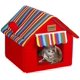 thumbnail image 1 of Carpa para conejos Cama para conejos Cabaña Plegable Desmontable Estera lavable Cojín cálido para perros Suministros portátiles para mascotas, pequeño 36 * 36 * 39 cm. Afortunado Sencillez, 1 of 5