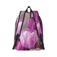 thumbnail image 2 of Rateoe Purple And Pink Tulip Bouquet Pattern Canvas College Laptop Backpack,Travel Daypack,Durable Rucksack Travel Notebook Bag School Backpack Book Bag for Men Women-Medium, 2 of 7
