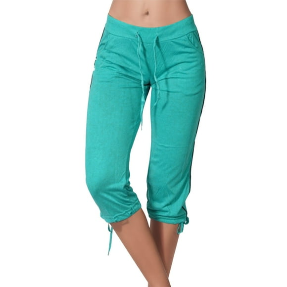 LUOGENLI Female Casual Pants Trouser Chino Women's Casual Fashion Short Pants Pants Solid Pants Cotton Casual Pants Women Plus Size Yellow Casual Pants for Women Slim Fit 32X31 Green XXL