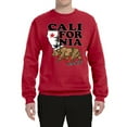 thumbnail image 2 of Wild Bobby, California Republic Cali Bear Pop Culture Unisex Crewneck Graphic Sweatshirt, Red, 5XL, 2 of 3