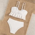 thumbnail image 5 of mgoYE Swimsuit for Girls 8-10 Girl's Two Piece Shell Decor Bikini Sets Top High Waist Cute Swimsuits(White,13-14 Years), 5 of 6