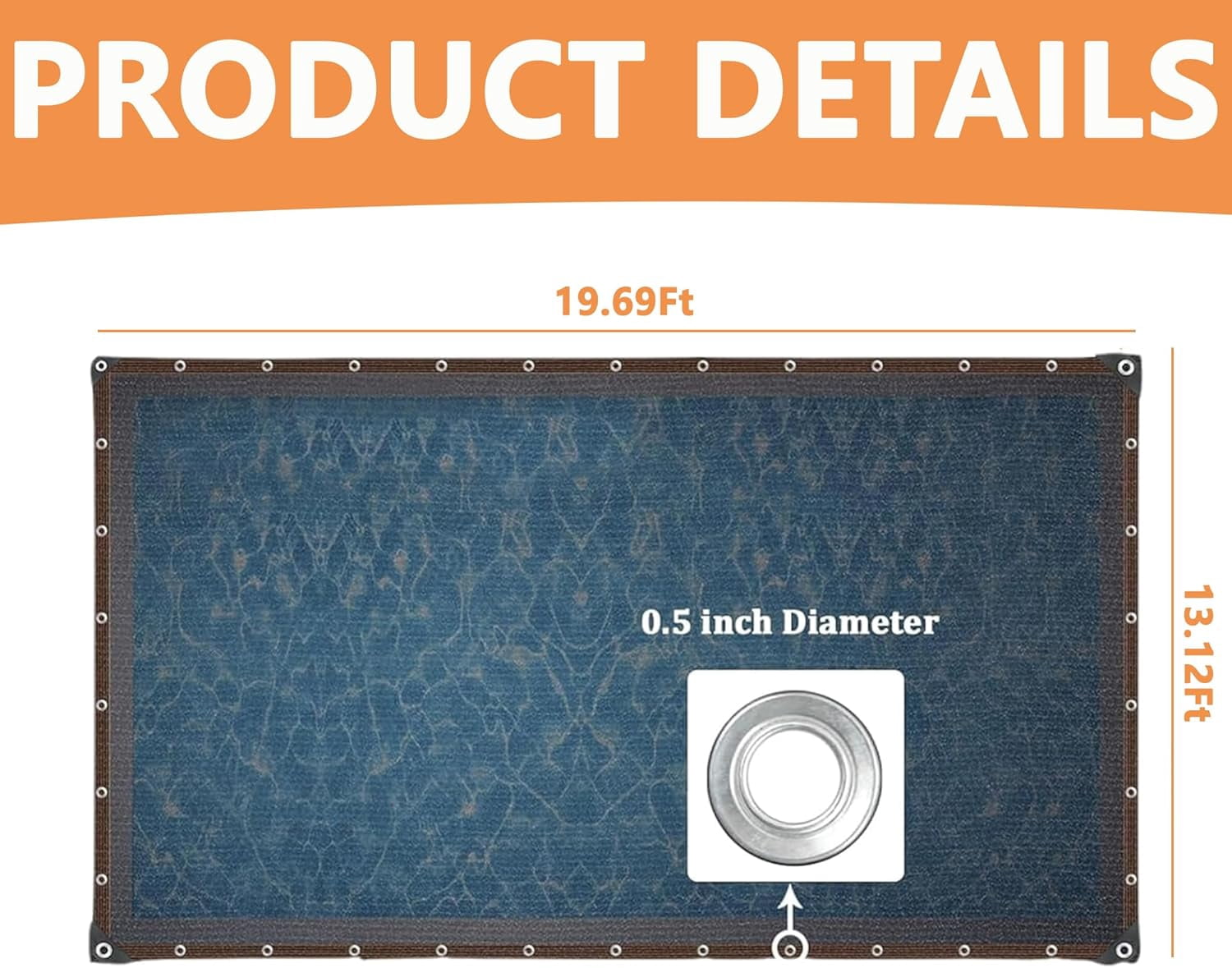 90% Shade Cloth Mesh Tarp: 19.69 × 13.12 FT Heavy Duty Shade Cloth for Garden with Grommets, Sunblock Shade for Outdoor Patio Plants Cover Greenhouse Barn or Kennel Canopy Flowers Patio