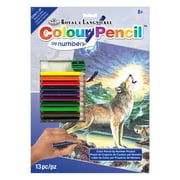 Royal & Langnickel Colour Pencil By Numbers™, 'Wolves By Stream'