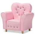 thumbnail image 1 of Baxton Studio Fauteuil pour Enfant en Simili Cuir Rose, 1 of 8