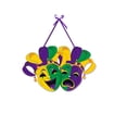 thumbnail image 3 of Mardi Gras Door Decorations Porch Sign, New's Carnival Decorations Door Hanger, Masquerade Carnival Parades Party Wall Window Hanging Decorations, Outdoor Decorations(15.7 inch), 3 of 6