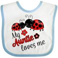 thumbnail image 3 of Inktastic My Auntie Loves Me with Cute Lady Bugs Boys or Girls Baby Bib, 3 of 4