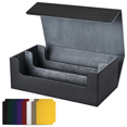 thumbnail image 3 of Card Storage Box for Trading Cards,Card Deck Case, Magnetic Closure Card Holder for Magnetic Game Cards Black, 3 of 8