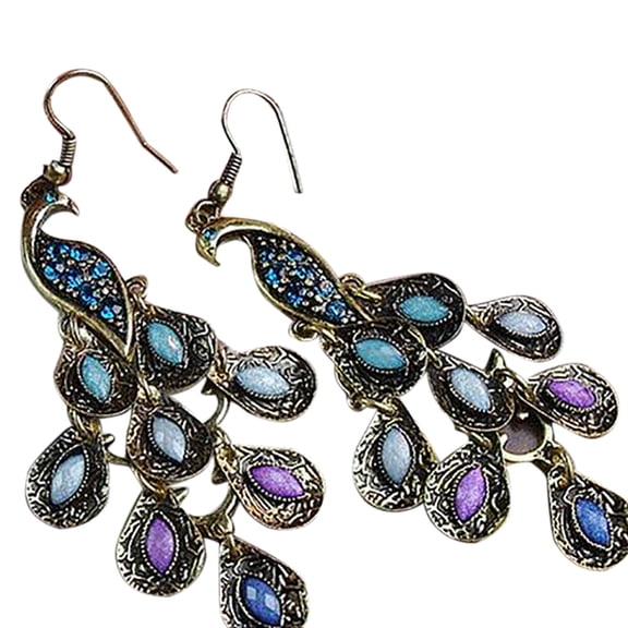 Ayyufe Earrings Bohemian Vintage Peacock Dangle Hook Earrings for Party