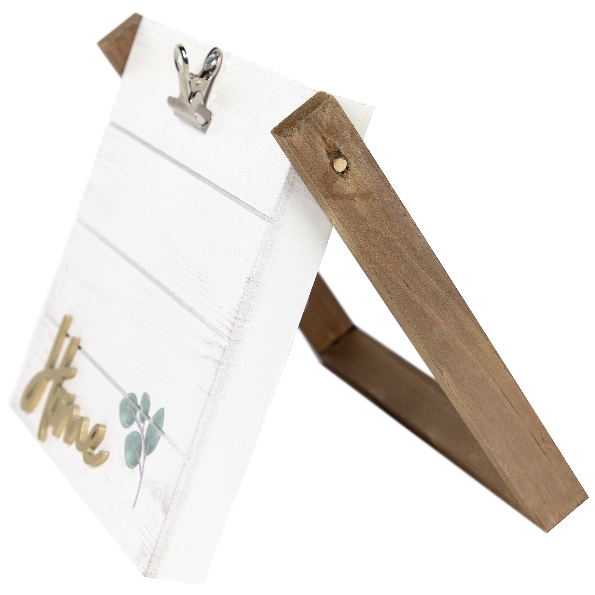 Northlight 'Home' Picture Frame with Metal Clip - for 5" x 7" Photo - 8.5" - White and Gold
