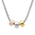 thumbnail image 1 of Collier Femme en Acier Inoxydable avec Pendentifs Tricolores et Diamants Simulés, 1 of 1