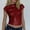 Red, variant on Women's Sequin Crop Tops 2026 Fashion Sparkly Cap Sleeve Crew Neck Slim Fit Blouse Holiday Party Casual Pullover Tees