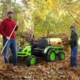 thumbnail image 7 of Luku 12V Kids Tractor with Trailer, Remote Control, Music, LED Lights, Electric Vehicle Toy, Green, 7 of 7