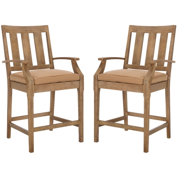 Safavieh Couture San Salvador Coastal Patio Counter Stools, Natural/Brown (Set of 2)