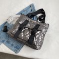 thumbnail image 4 of Bolso De Hombro Bolso Bolso de hombro para mujer, bandolera informal de nailon con relleno de algodón, bolso grande (plateado), 4 of 6
