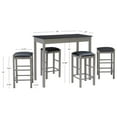 thumbnail image 2 of Linon Salene 5-Piece Tavern Set, Gray with Black Marble Top, 2 of 10