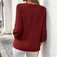 thumbnail image 4 of Yteetum 3/4 Length Sleeve Summer Tops for Women Oversized 3/4 Sleeve Crewneck Cotton Linen Shirts Casual Solid Round Neck Loose Lightweight Comfy Half Sleeve T Shirts, 4 of 7