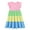 WMS23827, variant on HILEELANG Girls Cotton Color Block Dress – 100% Soft Cotton Summer Sundress with Ruffle Sleeves, Multi-Color, Sizes 2T-12