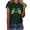 Green(New), variant on PNTUTB Women's Round Neck Pullover Fashion LOVE Print Casual Loose Comfortable Short Sleeve Tops