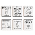 thumbnail image 2 of 6pcs Home Decor Canvas Painting Wall Art Print Bathroom Wash Hanging Painting Artwork 7.9x9.8in, 2 of 8