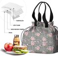 thumbnail image 4 of Pioneer Flower Floral Print Pattern Drawstring Lunch Bag Women - Drawstring Lunch Bag Insulated for Work Office - Stain-Resistant Large Lunchbags for Women with Multi-Pockets, 4 of 6