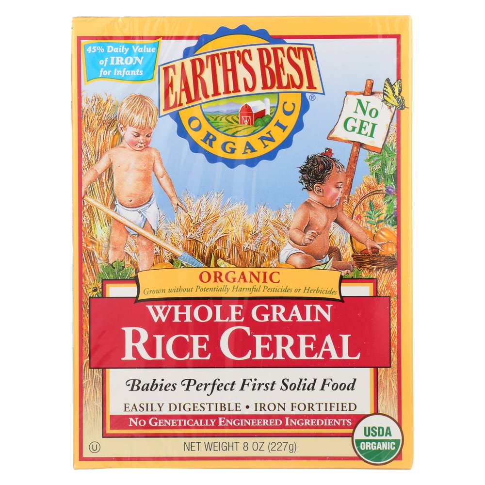 Earth's Best Organic Stage 1, Whole Grain Rice Baby Cereal, 8 oz Box