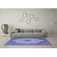 thumbnail image 3 of Ahgly Company Machine Washable Indoor Square Persian Blue Traditional Area Rugs, 8' Square, 3 of 4