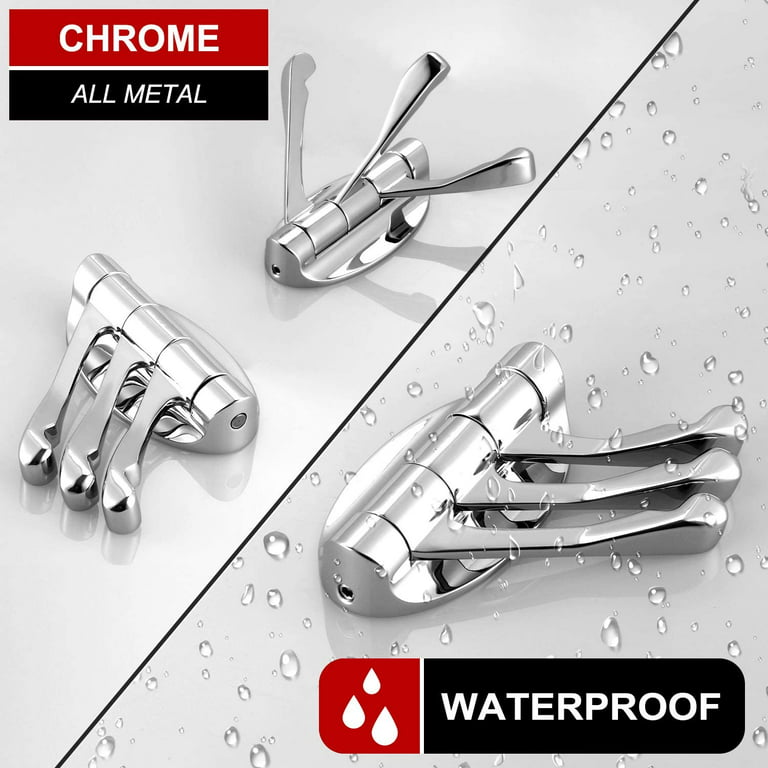 Swivel Hooks Solid Metal Foldable Towel Hooks with Multi Three Rotating  Arms Swing Arm Triple Robe Hook Hanger, Wall Mounted, Polished Chrome,  B1009CH-P1 
