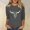 Gray, variant on Womens Tops Womens Plus Size $5,Women's New 3/4 Sleeve Western Style Printed Casual Top T-shirt White L