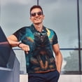 thumbnail image 4 of Balery Starry Sky Moon Wolf Leader Camisa Polo de Hombre con Estampado, de Manga Corta y Tejido Medio, Camisa Tipo Golf Polo-Small, 4 of 6
