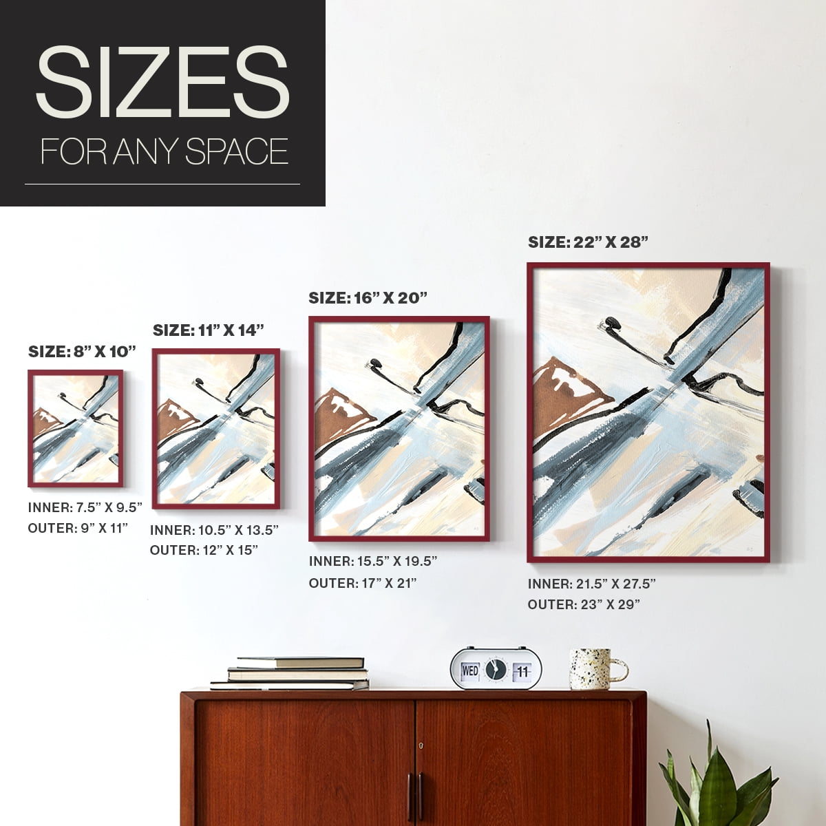 Dancing Wind Revisit I Framed Print in Red Solid Wood Framed Print No Nail Hanging