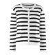 thumbnail image 4 of Gibobby Cárdigan para dama Suéter de punto a rayas arcoíris para mujer chaqueta delgada abrigo casual suelto(Blanco,G), 4 of 5