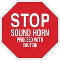 thumbnail image 2 of Brady Worldwide B2249517 124507 Stop Sound Horn Proceed with Caution Sign - Polystyrene 18 x 18 in. - White & Red, 2 of 4