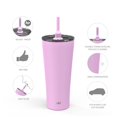 thumbnail image 6 of Zak Designs 30 oz. Travel Straw Tumbler Alfalfa Vacuum Insulated Stainless Steel with Silicone Straw and Splash-Proof Lid for Cold Drinks, 6 of 6