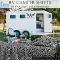 thumbnail image 2 of RV Short King 72" X 75" Sheet Set 400 Thread-Count 100% Egyptian Cotton 12-Inch Deep Pockets - Made for RV - Zebra Print Color, 2 of 7