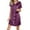 Dark Purple, variant on Nightwear Women's Thin Like Outerwear Short Sleeved Nightgown Home Wear