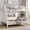 White, variant on Heavy Duty Metal Bunk Bed Twin Over Full - Modern Space-Saving Steel Frame with Safety Guard Rails - Ideal for Bedroom or Dormitory - Black Sand Texture