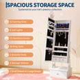 thumbnail image 7 of Garvee Kids Jewelry Armoire Cabinet with Full-Length Mirror & LED Lights, Gilrs Standing Jewelry Organizer, White, 7 of 7