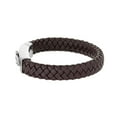 thumbnail image 5 of Metro Jewelry Genuine Braided Brown Leather and Stainless Steel Bracelet with Cross Emblem, 5 of 6